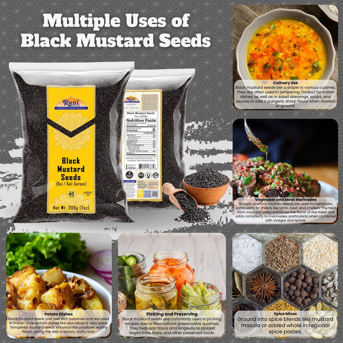 Rani Black Mustard Seeds Whole {10 Sizes Available}
