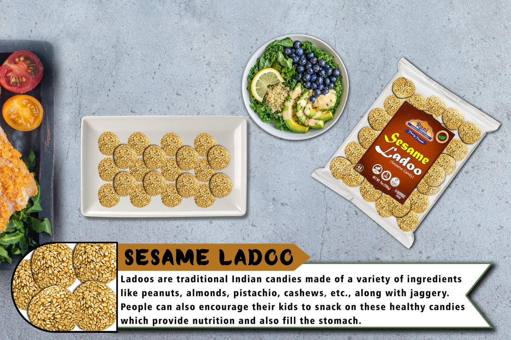 Rani Sesame Ladoo (Round Sesame Brittle Candy) 7oz (200g) x Pack of 4 ~ All Natural | Vegan | Kosher | No colors | Gluten Friendly | Indian Origin (Copy)