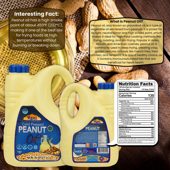 Rani Peanut Oil 67.6 Ounce (2 Liter) Cold Pressed | 100% Natural | NON-GMO | Kosher | Vegan | Gluten Free