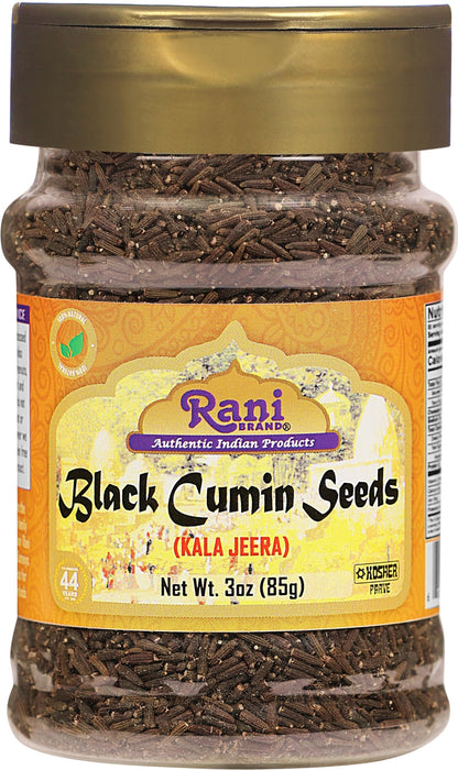 Rani Black Cumin Seeds (Kala Jeera / Bunium Bulbocastanum) 3oz (85g) PET Jar ~ All Natural | Gluten Friendly | NON-GMO | Kosher | Vegan | Indian Origin