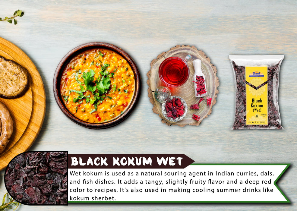 Rani Black Kokum (Wet) Garcinia Indica 3.5oz (100g) ~ All Natural | Gluten Friendly | Vegan | NON-GMO | Kosher | No Salt or fillers | Indian Origin