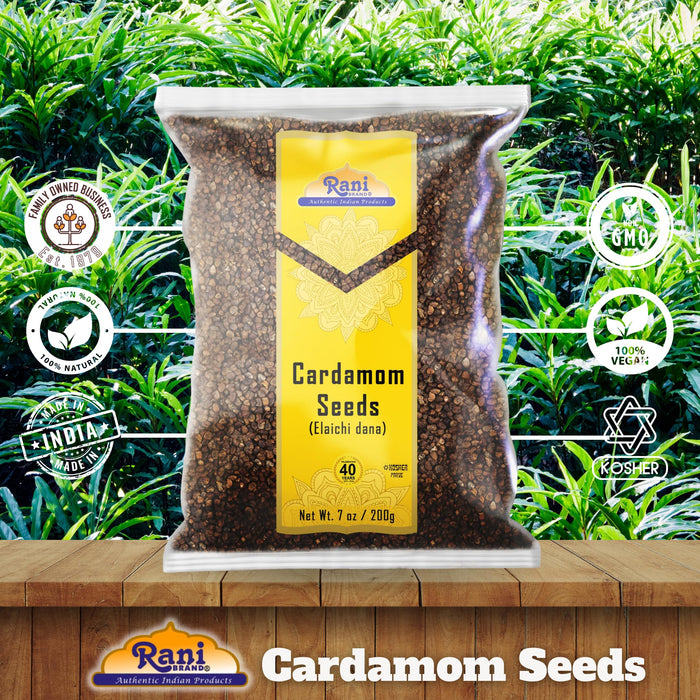 Rani Cardamom (Elachi) Decorticated Seeds Indian Spice 7oz (200g) ~ All Natural | Vegan | Gluten Friendly | NON-GMO | Kosher | Indian Origin |