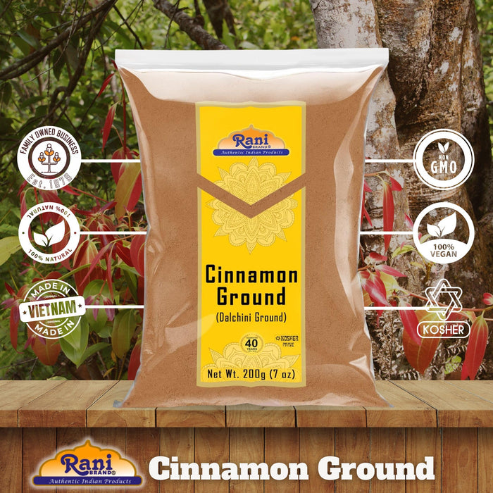 Rani Cinnamon Powder (Ground) Spice 7oz (200g) ~ All Natural, Salt-Free | Vegan | No Colors | Gluten Free Ingredients | NON-GMO | Kosher