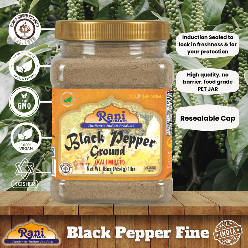 Rani Black Pepper Fine Grind {7 Sizes Available}