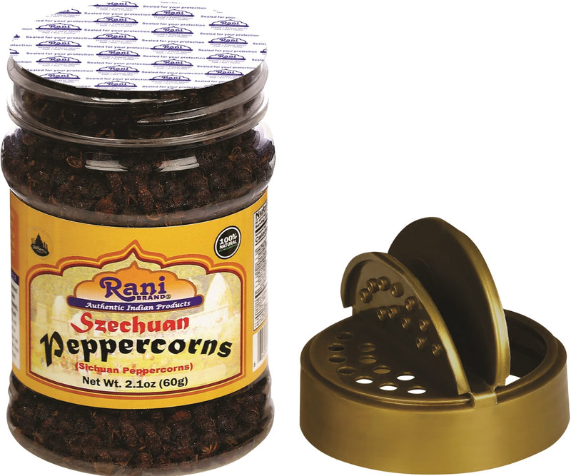 Rani Szechuan Peppercorns (Sichuan Peppercorns) 2.1oz (60g) PET Jar ~ All Natural | Gluten Friendly | Non-GMO | Perfect size for Grinders!