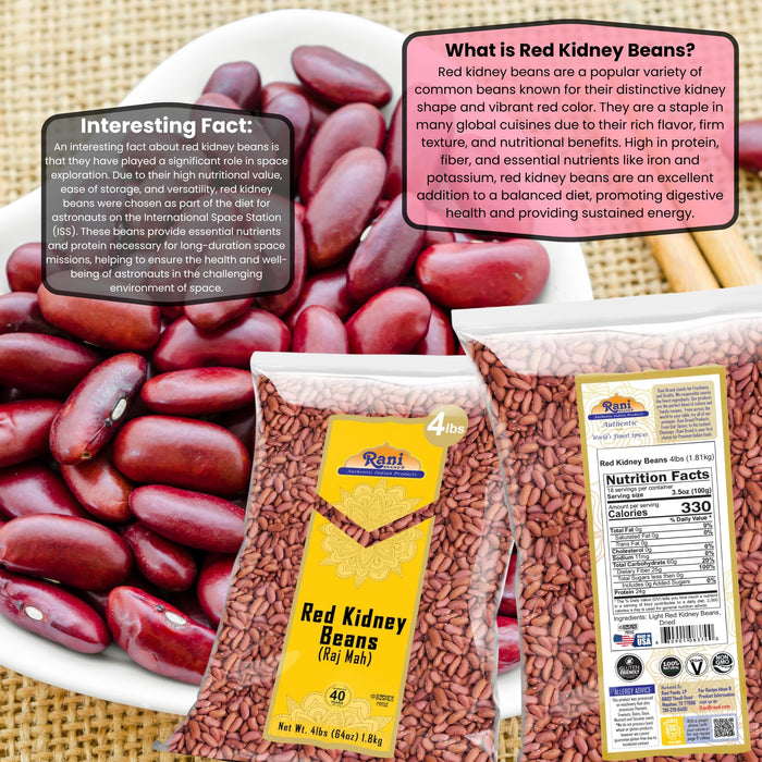 Rani Red Kidney Beans, Light 64oz (4lbs) 1.81kg Bulk ~ All Natural | Vegan | Gluten Friendly | NON-GMO | Kosher | Raj Mah