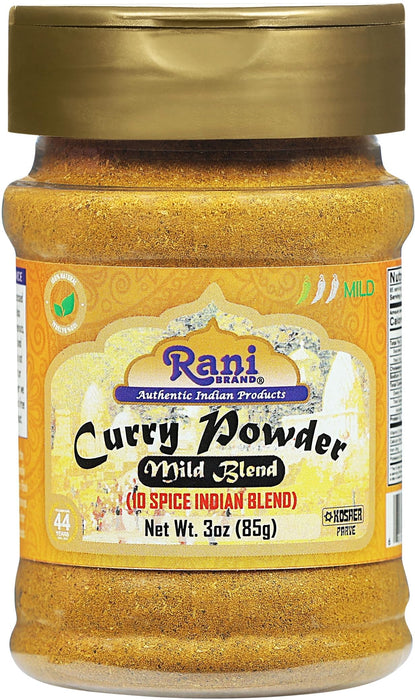 Rani Curry Powder Mild (10-Spice Authentic Indian Blend) 3oz (85g) PET Jar, Pack of 12 ~ All Natural | Salt-Free | NO Chili or Peppers | Vegan | Gluten Friendly | NON-GMO | Kosher | Indian Origin