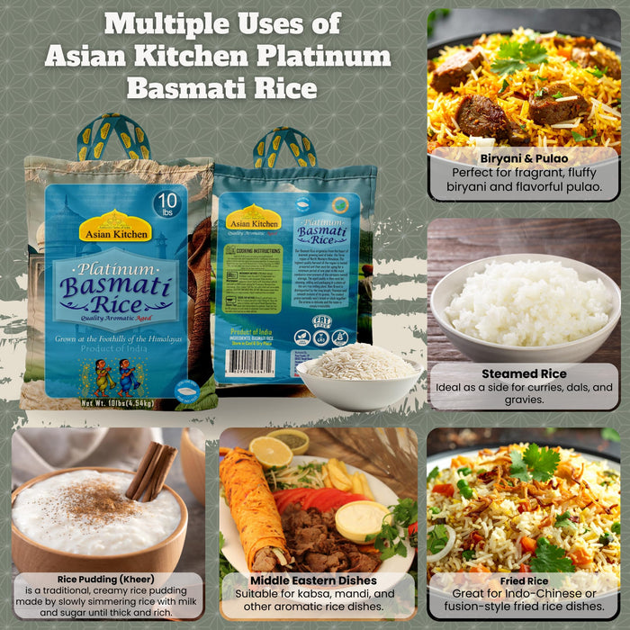 Asian Kitchen Platinum Basmati Rice Aged 24 months {4 Sizes Available}