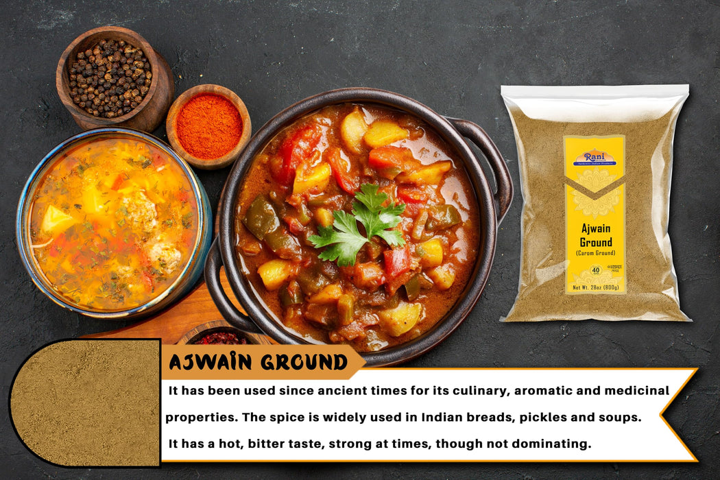 Rani Ajwain Powder (Carom Bishops Weed) Ground Spice 28oz (800g) ~ All Natural | Vegan | Gluten Friendly | NON-GMO | Kosher | Indian Origin