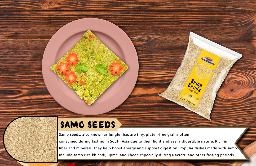 Rani Samo Seeds Whole (Japanese barnyard millet/Jungle Rice/Moriyo/Samak Rice) Echinochloa frumentacea 7oz (200g) ~ All Natural | Vegan | Gluten Friendly | Kosher | NON-GMO | Indian Origin
