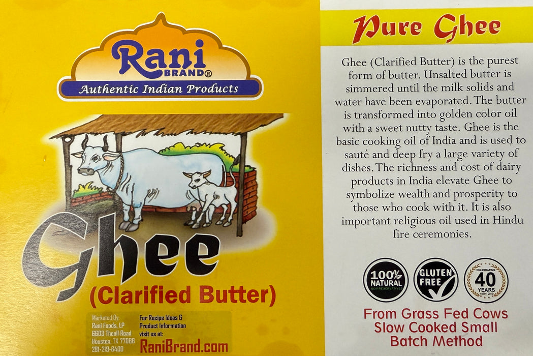 Rani Ghee Pure & Natural from Grass Fed Cows (Clarified Butter) 32oz(2lbs) 908g ~ Glass Jar | Paleo Friendly | Keto Friendly | Gluten Free