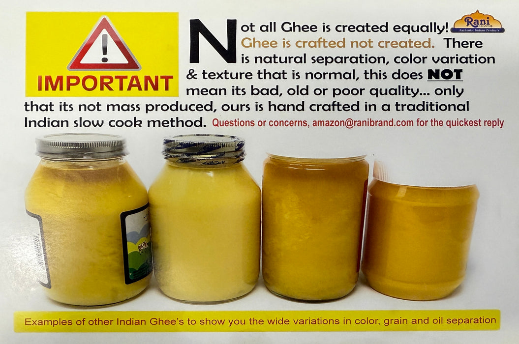 Rani Ghee Pure & Natural from Grass Fed Cows (Clarified Butter) 32oz(2lbs) 908g ~ Glass Jar | Paleo Friendly | Keto Friendly | Gluten Free