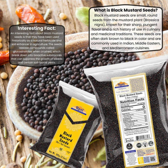 Rani Black Mustard Seeds Whole {10 Sizes Available}