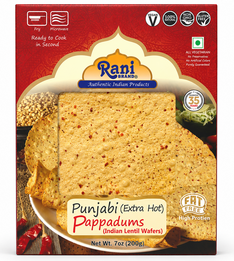Rani Pappadums (Indian Lentil Wafer Snack) 7oz