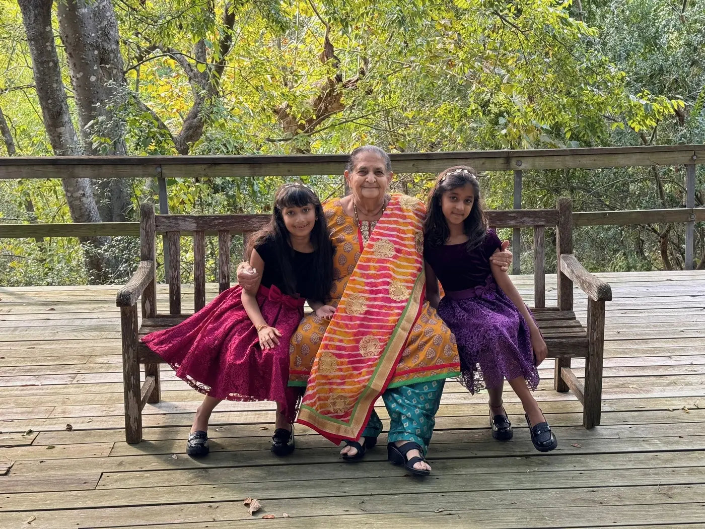 Phulan 'Rani' Chander with her granddaughters