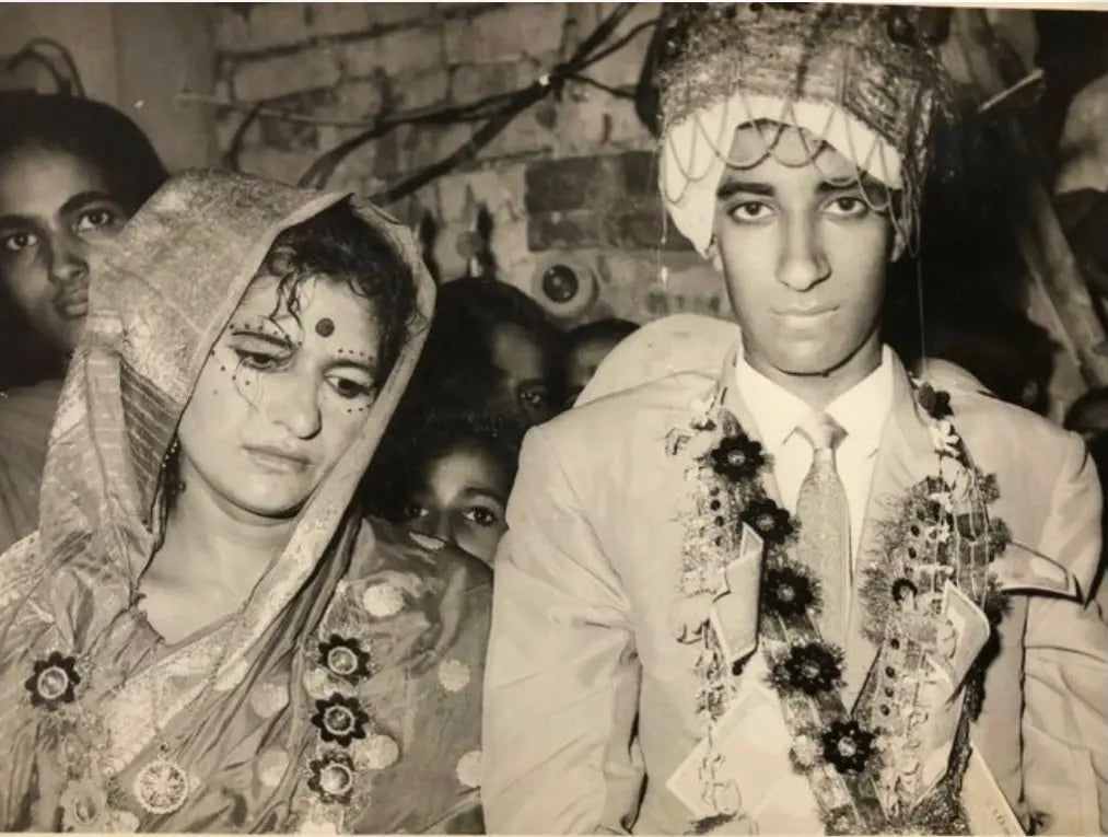 Phulan and Ramesh Chander on their wedding day in Punjab