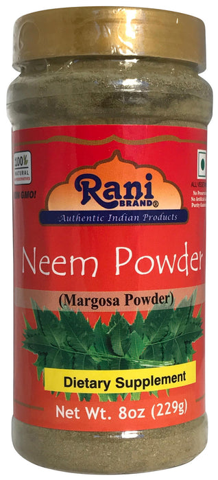Rani Neem (Margosa) Powder 8oz (229g) PET Jar ~ All Natural | Salt-Free | Vegan | No Colors | Gluten Friendly | NON-GMO | Indian Origin