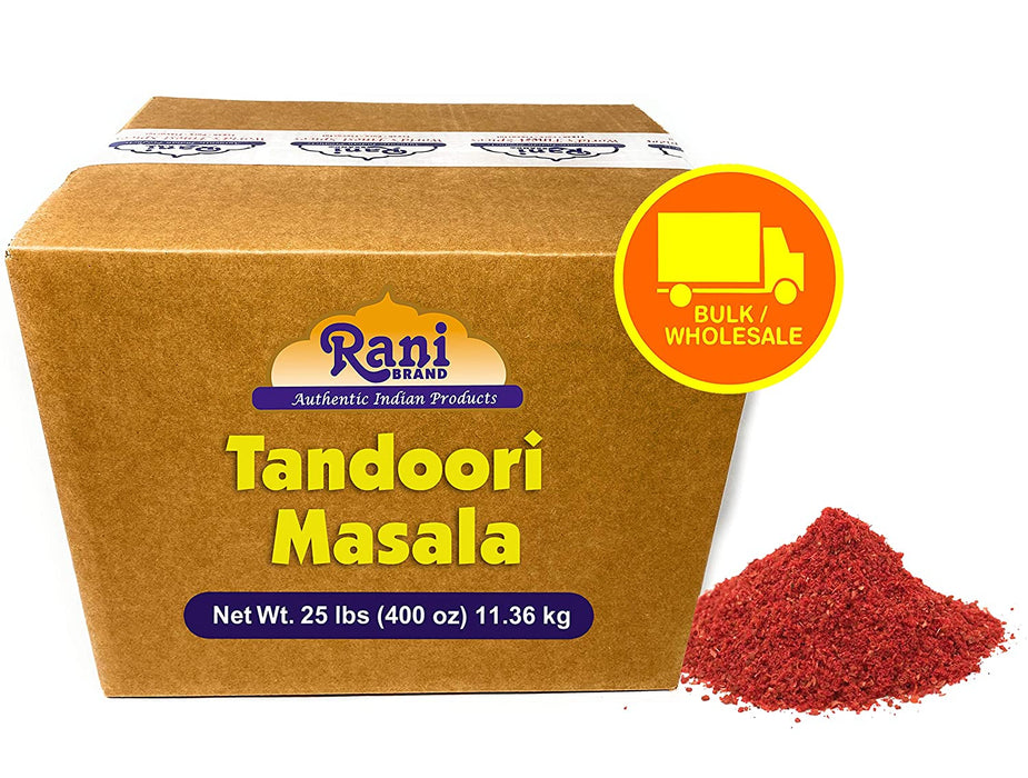 Rani Tandoori Masala (Natural, No Colors ) Indian 11-Spice Blend, 25 Pound (400 Ounce) 11.36kg ~ Bulk Box ~ Salt-Free | Vegan | Gluten-Free | NON-GMO