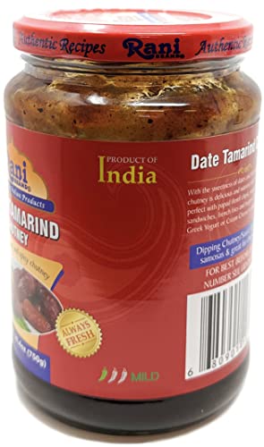 Rani Dates & Tamarind (Imli) Chutney 26.5oz (750g) Glass Jar, Ready to eat, Vegan ~ Gluten Free | NON-GMO | No Colors | Indian Origin