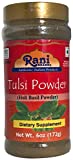 Rani Tulsi Leaf (Holi Basil / Ocimum sanctum) Supplement Powder 6oz (172g) ~ Vegan | Gluten Free Ingredients | NON-GMO | No Colors | Indian Origin