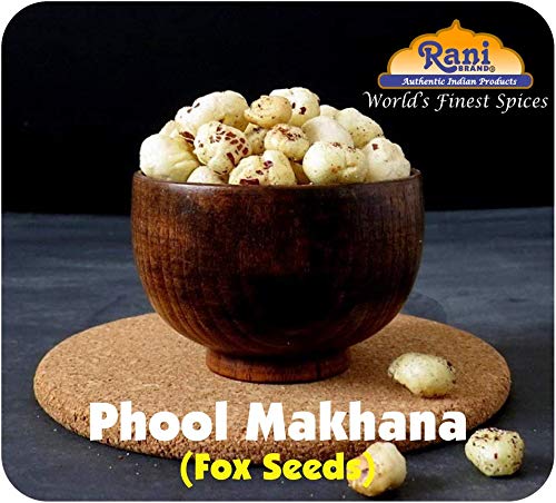 Rani Phool Makhana (Fox Nut / Popped Lotus Seed) 3.5oz (100g) ~ Plain Raw Uncooked | ~ All Natural | Vegan | No Colors | Gluten Friendly | NON-GMO | Kosher