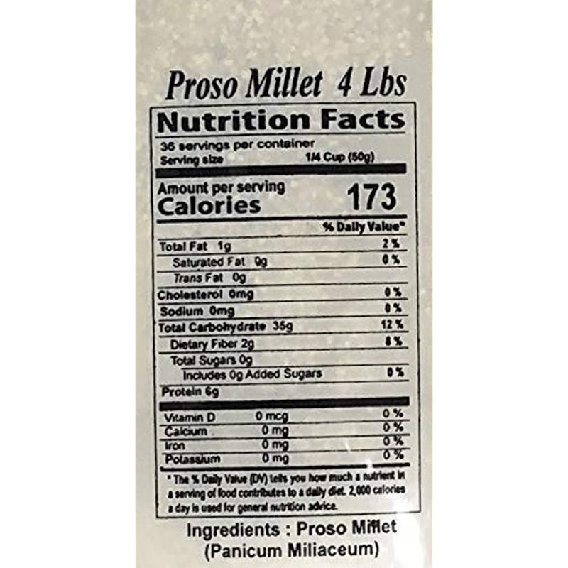 Rani Proso Millet (Panicum Millaceum) Whole Ancient Grain Seeds 4 Pound, 4lbs (64oz) ~ All Natural | Gluten Friendly | NON-GMO | Vegan | Indian Origin | Barri / Chena / Variga / Baragu