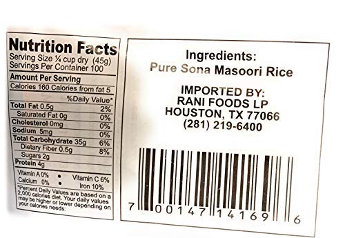 Asian Kitchen Crystal Sona Masoori Aged Rice 10lbs (4.54kg) Short Grain Rice ~ All Natural | Gluten Friendly | Vegan | Indian Origin | Export Quality