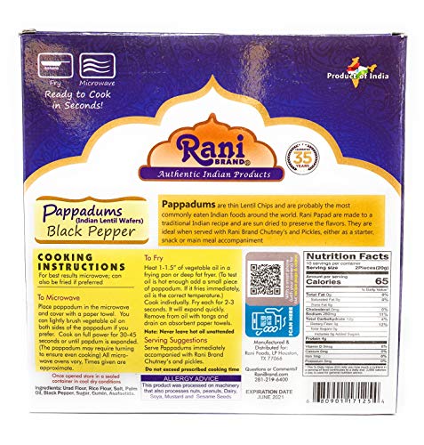 Rani Pappadums (Indian Lentil Wafer Snack) {6 Varieties Available}