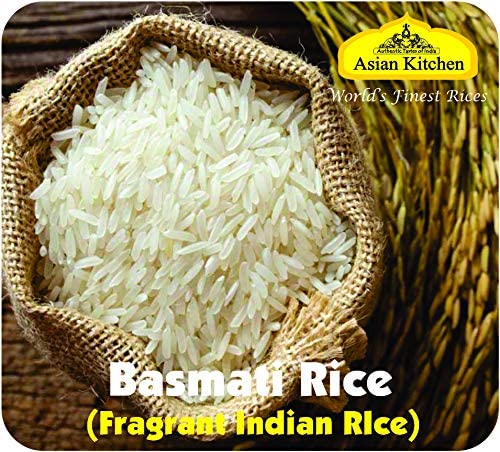 Asian Kitchen Silver White Basmati Rice Aged, 4 Pound (4lbs, 1.81kg) ~ All Natural | Gluten Friendly | Vegan | Indian Origin | Export Quality