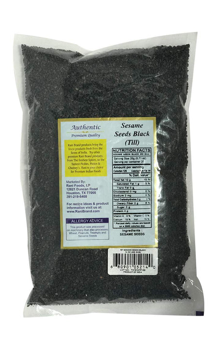 Rani Sesame Seeds Whole Black, Raw (Kala Till) Indian 14oz (400g) ~ All Natural | Gluten Friendly | NON-GMO | Vegan | Indian Origin