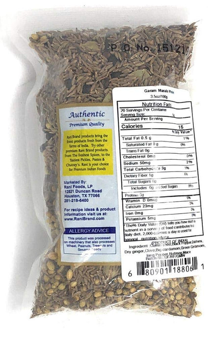 Rani Garam Masala Indian 11-Whole Spices Blend 3.5oz (100g) ~ All Natural, Salt-Free | Vegan | No Colors | Gluten Friendly | NON-GMO | Indian Origin