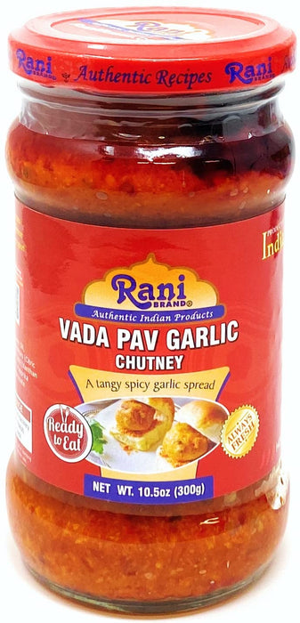 Rani Vada Pav Garlic Chutney 10.5oz (300g) Glass Jar, Ready to Eat, Pack of 5+1 FREE ~ Vegan | Gluten Free | NON-GMO | Indian Origin