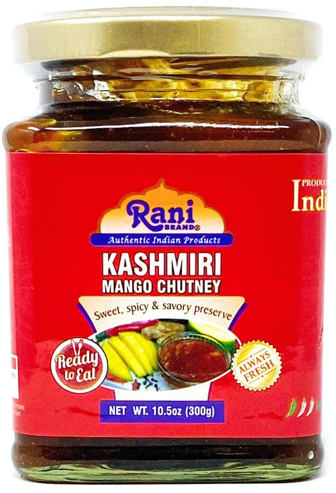 Rani Kashmiri Mango Chutney (Indian Preserve) 10.5oz (300g) Glass Jar, Ready to eat, Vegan ~ Gluten Free, All Natural, NON-GMO