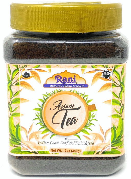 Rani Assam Tea (Indian Loose Leaf Bold Black Tea) 12oz (340g) PET Jar ~ All Natural | Vegan | Gluten Friendly | Salt & Sugar Free | NON-GMO | No Color