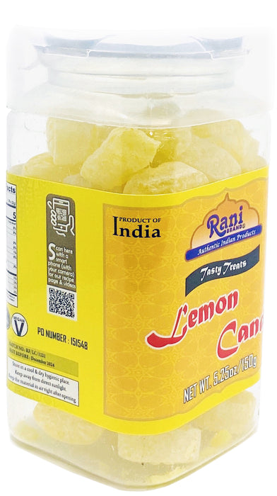 Rani Lemon Candy 5.25oz (150g) Vacuum Sealed, Easy Open Top, Resealable Container ~ Indian Tasty Treats | Vegan | Gluten Friendly | NON-GMO | Indian Origin