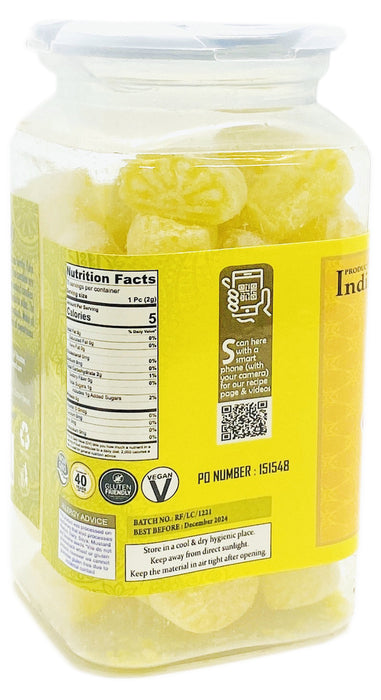 Rani Lemon Candy 5.25oz (150g) Vacuum Sealed, Easy Open Top, Resealable Container ~ Indian Tasty Treats | Vegan | Gluten Friendly | NON-GMO | Indian Origin