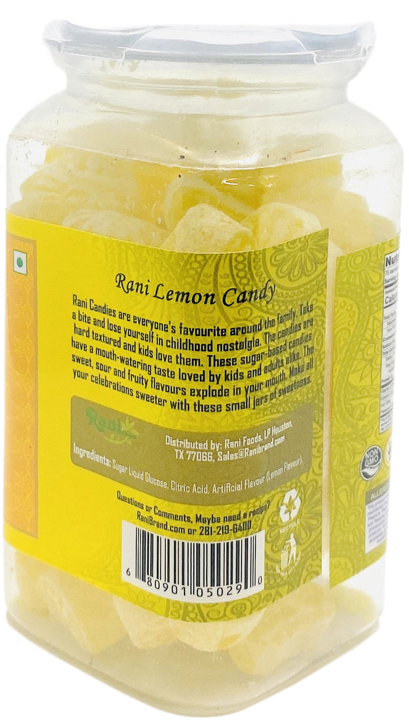 Rani Lemon Candy 5.25oz (150g) Vacuum Sealed, Easy Open Top, Resealable Container ~ Indian Tasty Treats | Vegan | Gluten Friendly | NON-GMO | Indian Origin