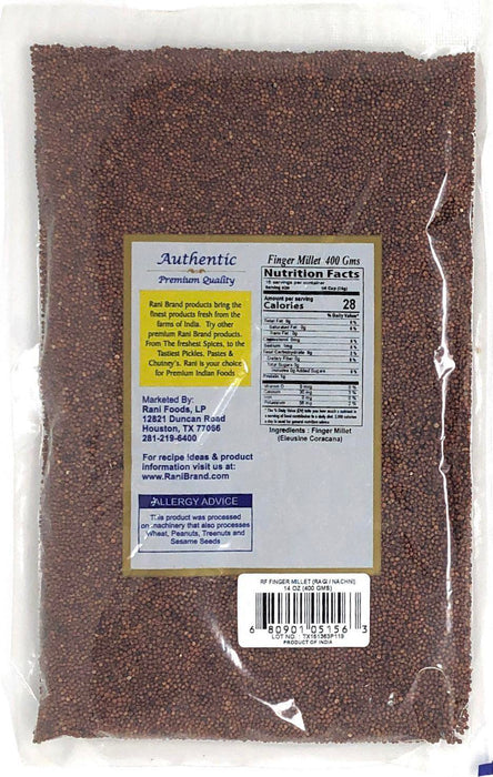 Rani Ragi Finger Millet (Eleusine Coracana) Whole Ancient Grain Seeds 400g (14oz) ~ All Natural | Gluten Friendly | NON-GMO | Vegan | Indian Origin