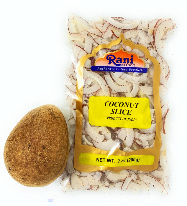 Rani Coconut (Copra) Sliced 7oz (200g) (uncooked, unsweetened) ~ All Natural | Vegan | Gluten Friendly