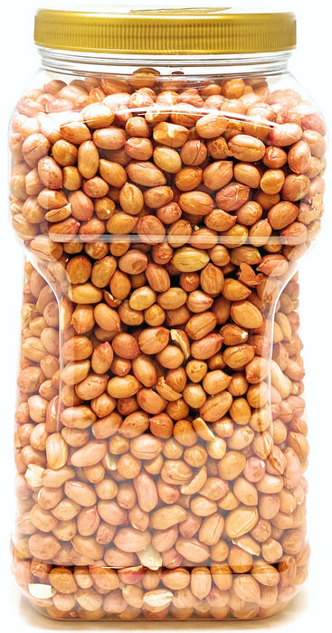 Rani Peanuts, Raw Whole With Skin (uncooked, unsalted) 96oz (6lbs) 2.72kg Bulk PET Jar ~ All Natural | Vegan | Gluten Friendly | Fresh Product of USA ~ Spanish Grade Groundnut / Red-skin