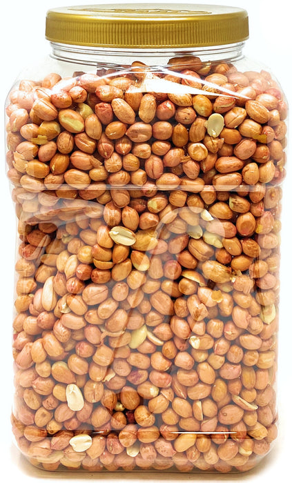 Rani Peanuts, Raw Whole With Skin (uncooked, unsalted) 96oz (6lbs) 2.72kg Bulk PET Jar ~ All Natural | Vegan | Gluten Friendly | Fresh Product of USA ~ Spanish Grade Groundnut / Red-skin