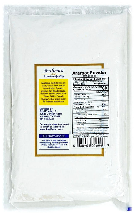 Rani Araroot (Arrowroot) Powder, Starch 14oz (400g) ~ All Natural | Gluten Free Ingredients | No Color | Vegan | NON-GMO