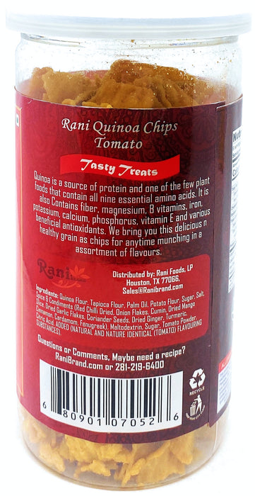 Rani Quinoa Chips Tomato 5.25oz (150g) Vacuum Sealed, Easy Open Top, Resealable Container ~ Indian Tasty Treats | Vegan | NON-GMO | Indian Origin & Taste