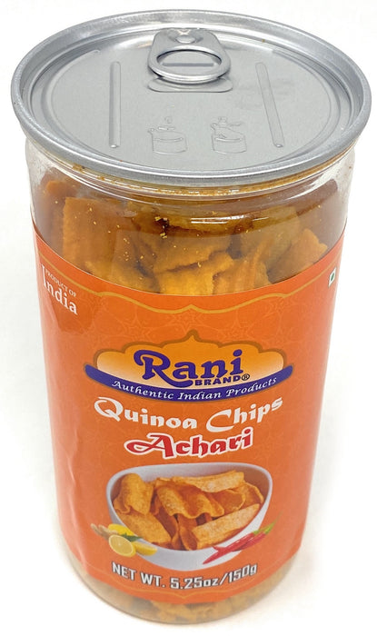 Rani Quinoa Chips Achari 5.25oz (150g) Vacuum Sealed, Easy Open Top, Resealable Container ~ Indian Tasty Treats | Vegan | NON-GMO | Indian Origin & Taste