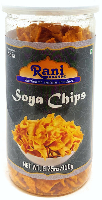 Rani Soya Chips Lightly Salted 5.25oz (150g) Vacuum Sealed, Easy Open Top, Resealable Container ~ Indian Tasty Treats | All Natural | Vegan | NON-GMO