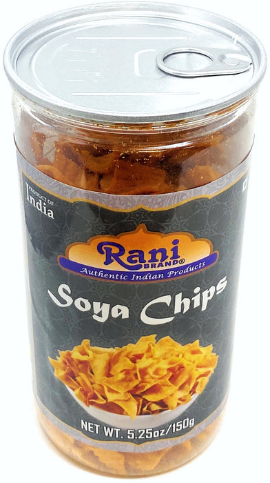Rani Soya Chips Lightly Salted 5.25oz (150g) Vacuum Sealed, Easy Open Top, Resealable Container ~ Indian Tasty Treats | All Natural | Vegan | NON-GMO