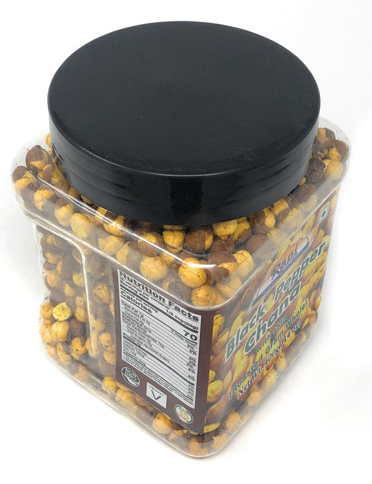 Rani Roasted Chana (Chickpeas) Black Pepper Flavor 14oz (400g) PET Jar ~ All Natural | Vegan | No Preservatives | Gluten Friendly | Indian Origin | Great Snack, Ready to Eat | Seasoned with 5 Spices