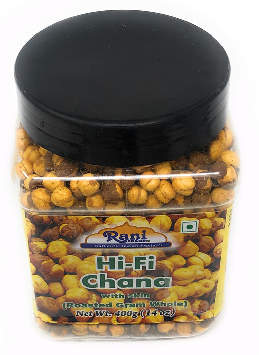Rani Roasted Chana (Chickpeas) Hi-Fi Flavor 14oz (400g) PET Jar ~ All Natural | Vegan | No Preservatives | Gluten Friendly | Indian Origin | Great Snack, Ready to Eat | Seasoned with 8 Spices