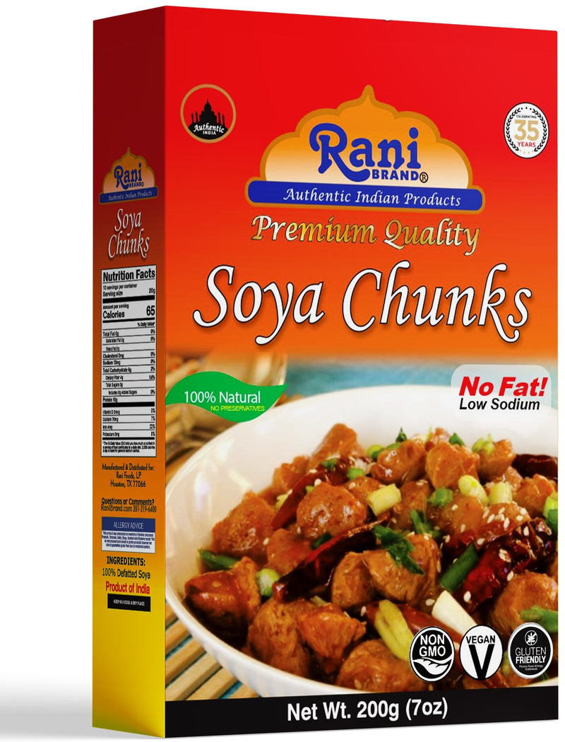 Rani Soya Chunks Nuggets (High Protien) 7oz (200g) ~ All Natural, Salt-Free | Vegan | No Colors | Gluten Friendly | NON-GMO | Indian Origin | Meat Alternate Substitute