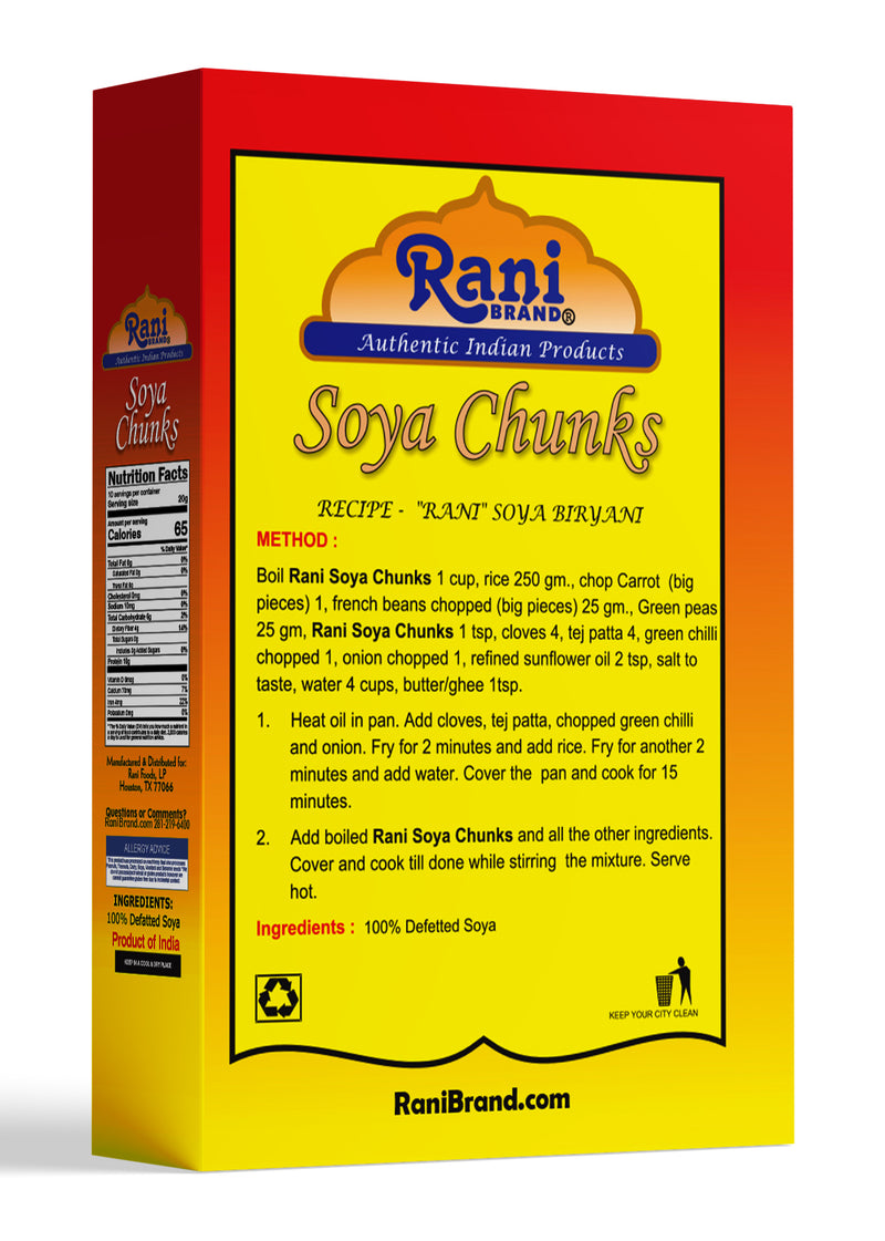 Rani Soya Chunks Nuggets (High Protien) 7oz (200g) ~ All Natural, Salt-Free | Vegan | No Colors | Gluten Friendly | NON-GMO | Indian Origin | Meat Alternate Substitute